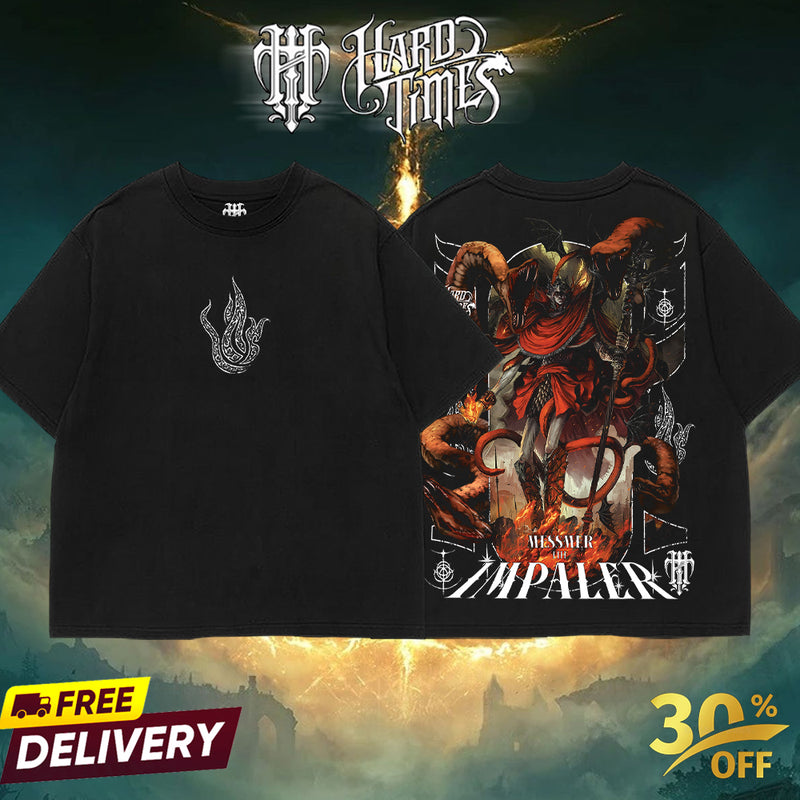 HardTimesClothing Messmer The Impaler Elden Ring Retro Vintage Unisex Oversize Anime Manga Acid Washed Heavyweight Cotton T-shirt, Anime Merch, Gift For Anime Fan. Menswear Oversized