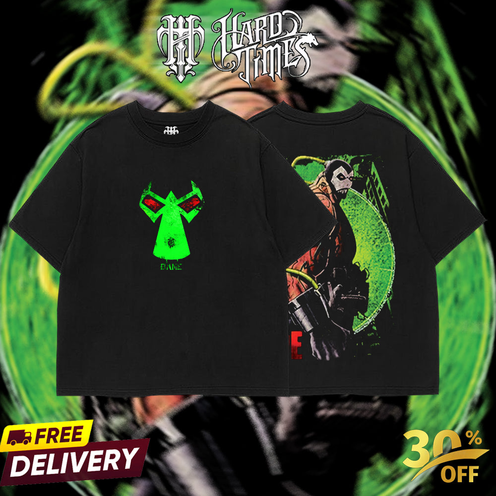 HardTimesClothing - Bane DC Retro Limited Vintage, Collection Movie Oversized Washed Tee Acid Washed Lightweight TSHIRT, Gift for him her Clothes Cotton Superhero, Super villain