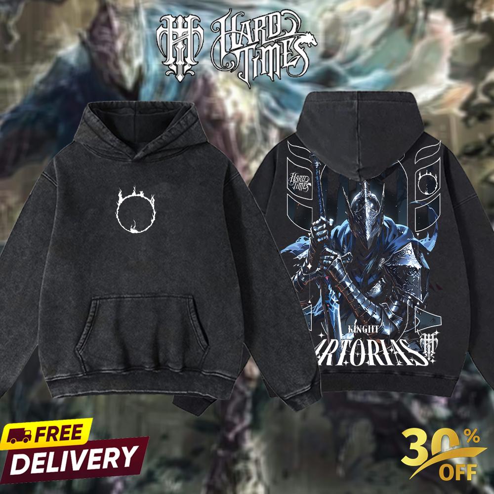 HardTimesClothing Artorias the Abysswalker Darksoul Retro Vintage Unisex Oversize Anime Manga Acid Washed Heavyweight Cotton T-shirt, Anime Merch, Gift For Anime Fan. Menswear Oversized