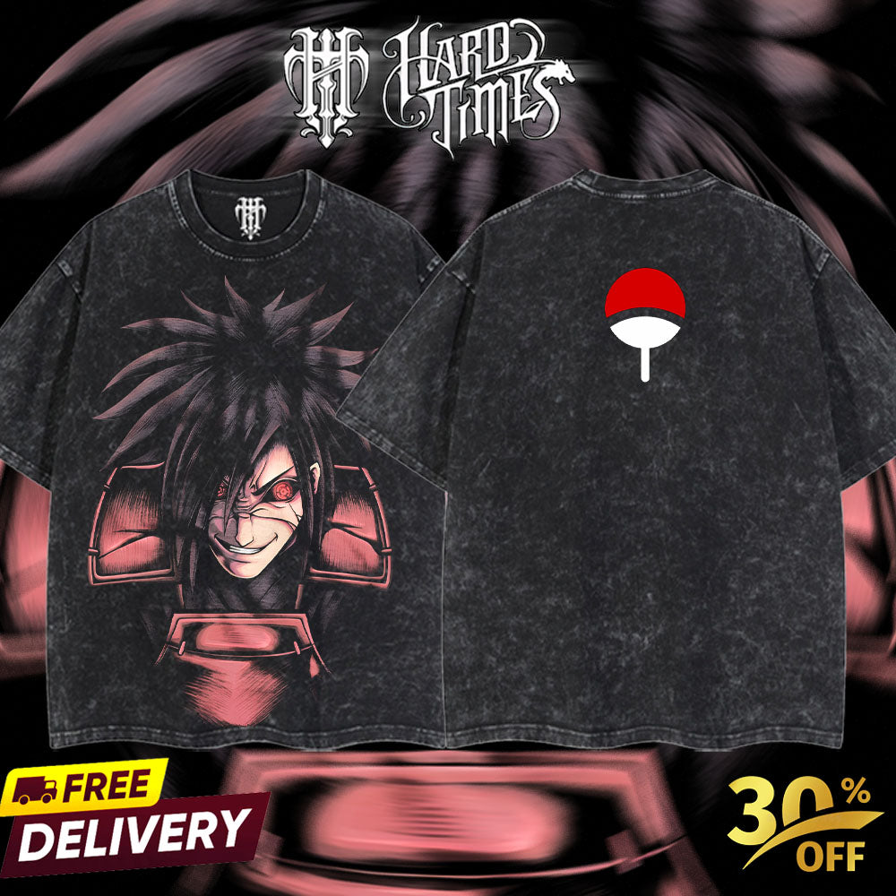 HardTimesClothing - Marada Naruto Anime Limited Edition Death Reaper Seal Double Printed Oversize Lightweight Acid Washed Hoodie, graphic hoodies men streetwear (Copy) (Copy)