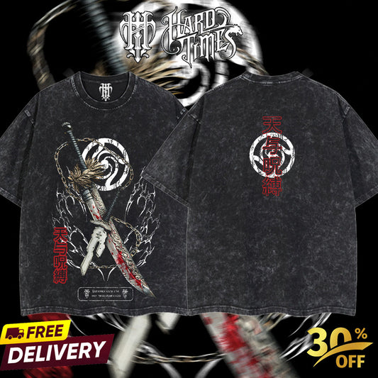 HardTimesClothing Toji x maki Zenin weapon Jujutsu Kaisen Season 3 2026 Retro Vintage Unisex Oversize Anime Manga Acid Washed Heavyweight Cotton T-shirt, Anime Merch, Gift For Anime Fan. Menswear Oversized