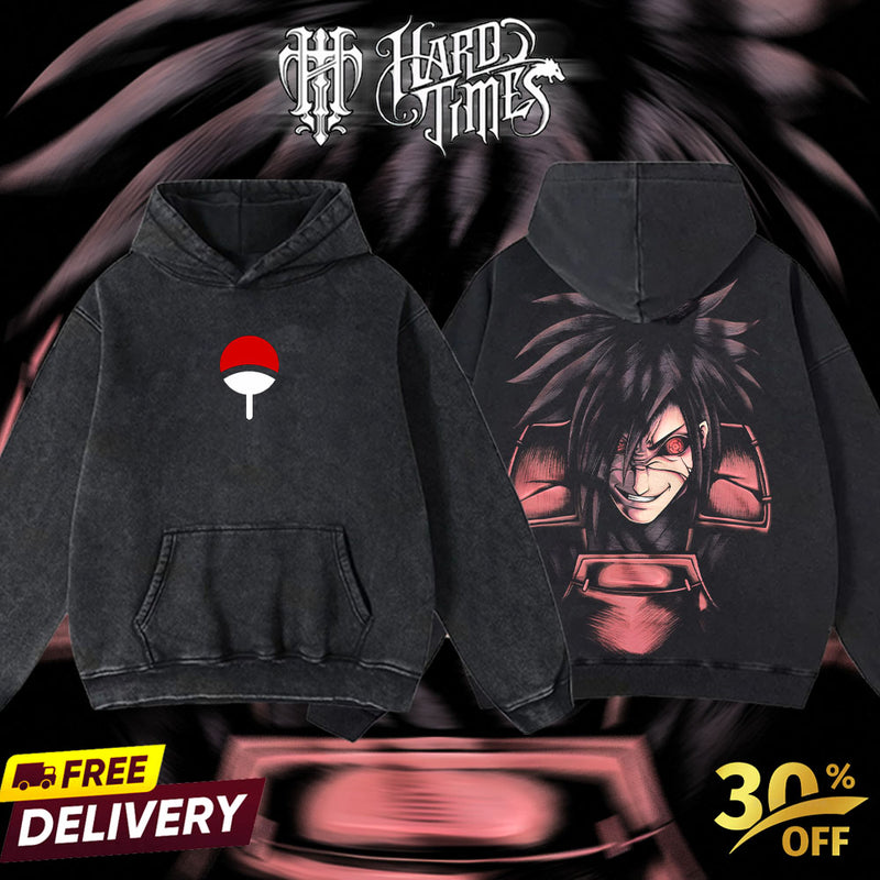 HardTimesClothing - Marada Naruto Anime Limited Edition Death Reaper Seal Double Printed Oversize Lightweight Acid Washed Hoodie, graphic hoodies men streetwear (Copy) (Copy)