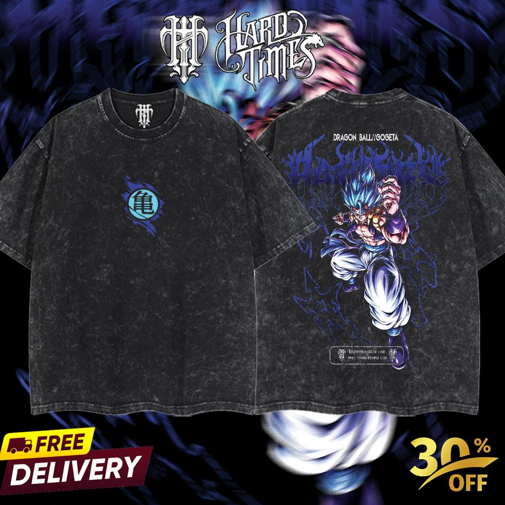 HardTimesClothing Gogeta Dragonball Retro Vintage Unisex Oversize Anime Manga Acid Washed Heavyweight Cotton T-shirt, Anime Merch, Gift For Anime Fan. Menswear Oversized (Copy)