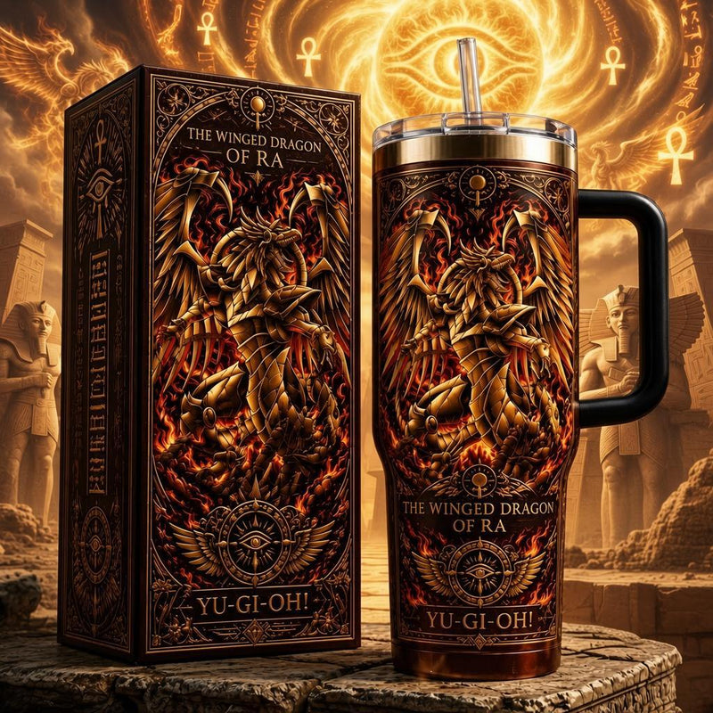 (Normal White Box) Tumbler 40oz - The Winged Dragon of Ra Yugioh