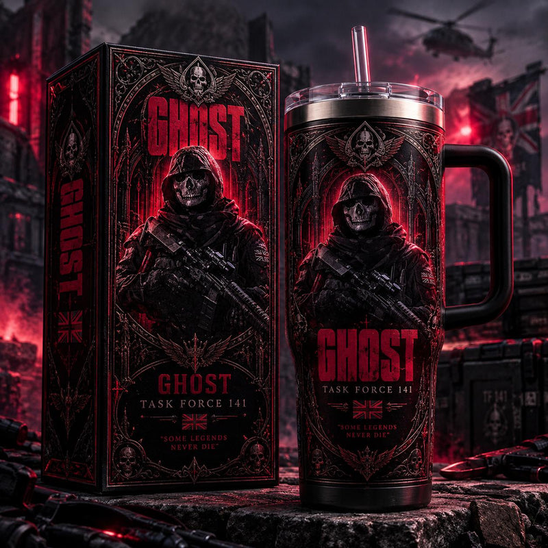 (Normal White Box) Tumbler 40oz - Ghost Call Of Duty
