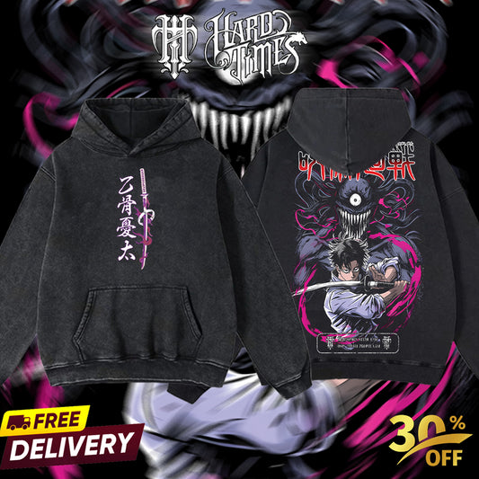 HardTimesClothing Yuta Okkotsu v2 Jujutsu Kaisen season 3 2026 Retro Vintage Unisex Oversize Anime Manga Acid Washed Heavyweight Cotton T-shirt, Anime Merch, Gift For Anime Fan. Menswear Oversized