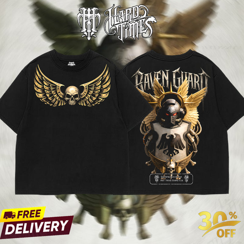 HardTimesClothing - Raven Guard Warhammer 40K From Software Collection Game Oversized Washed Tee Acid Washed Lightweight TSHIRT, Gift for him her Clothes Cotton (Copy)