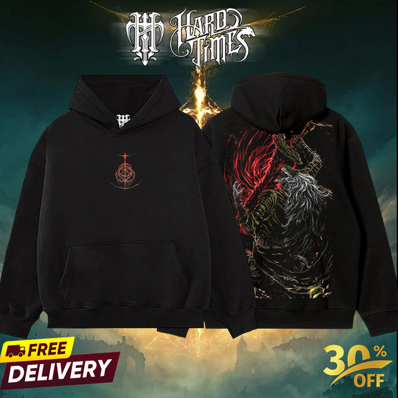 HardTimesClothing -  Maliketh the Black Blade Elden Ring Boss Retro Limited Vintage, From Software Collection Game Oversized Washed Tee Acid Washed Lightweight TSHIRT, Gift for him her Clothes Cotton