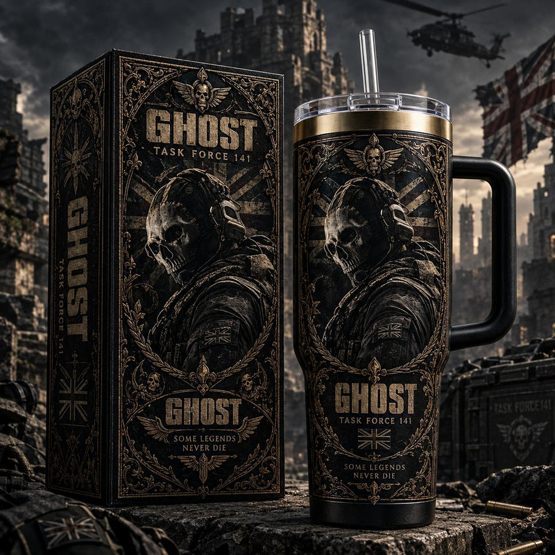 (Normal White Box) Tumbler 40oz - Ghost Call Of Duty #2