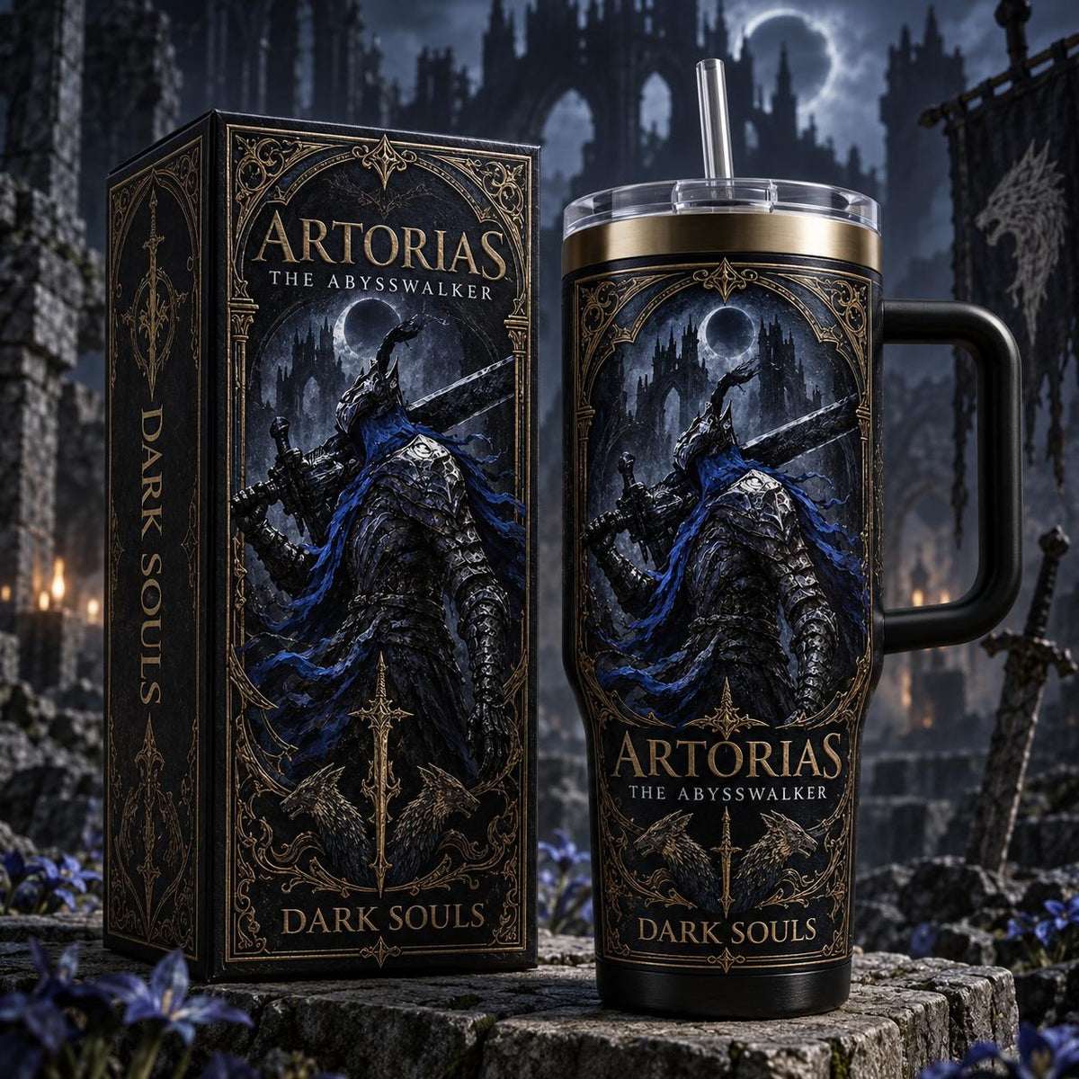 (Normal White Box) Tumbler 40oz - Artorias the Abysswalker DarkSoul