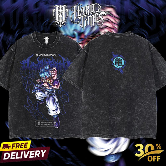 HardTimesClothing Gogeta Dragonball Retro Vintage Unisex Oversize Anime Manga Acid Washed Heavyweight Cotton T-shirt, Anime Merch, Gift For Anime Fan. Menswear Oversized (Copy)