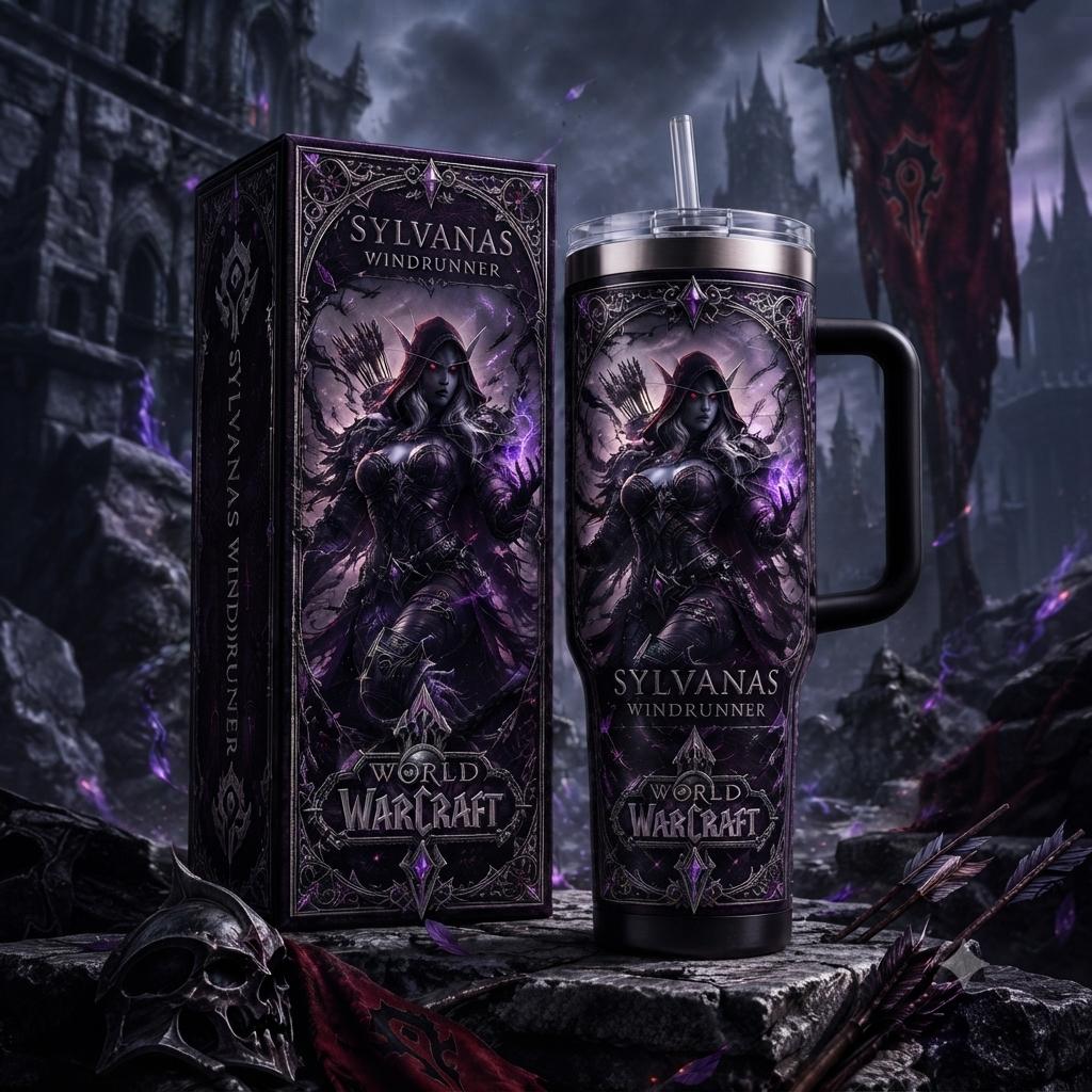 (Normal White Box) Tumbler 40oz - Sylvanas Windrunner World of warcraft