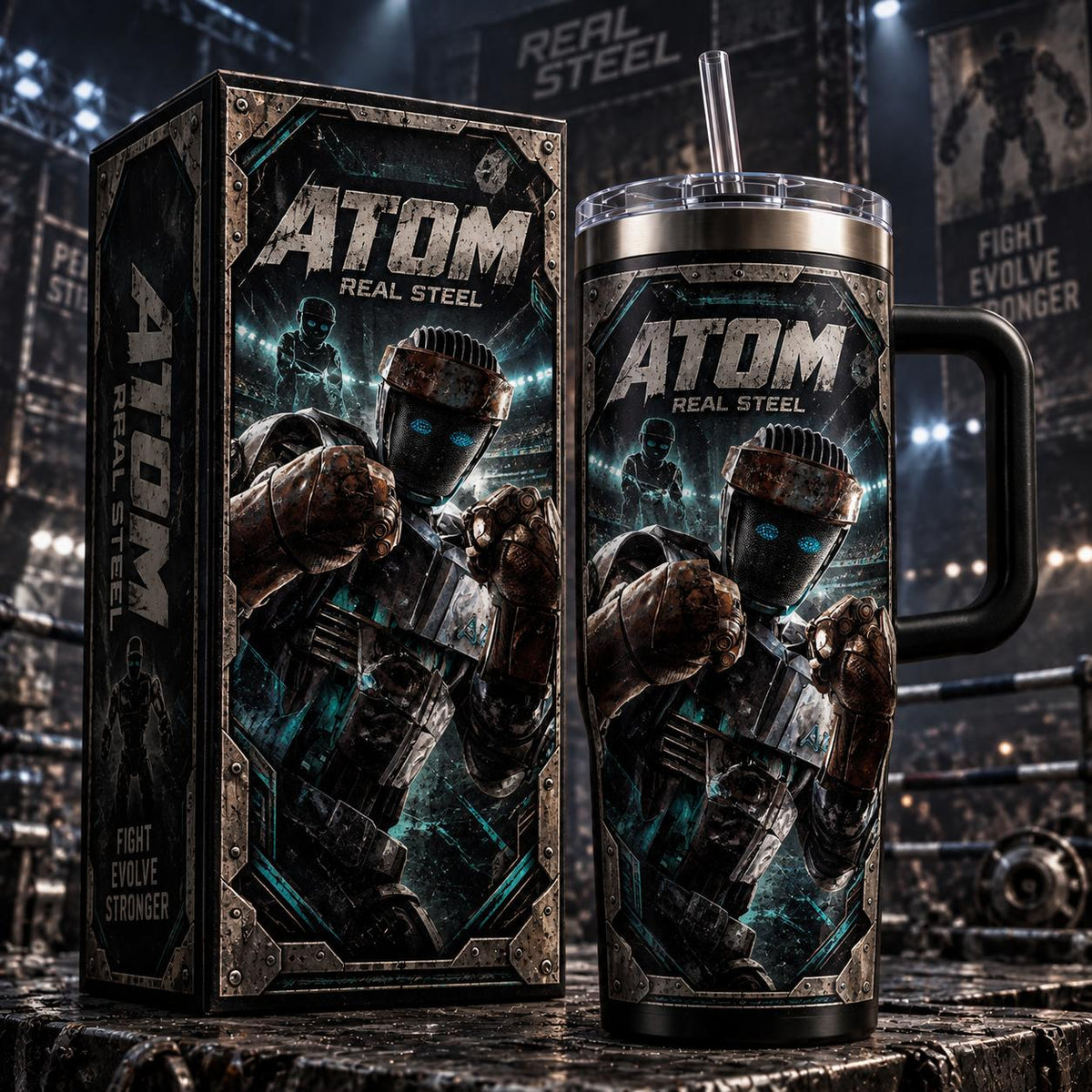 (Normal White Box) Tumbler 40oz - Atom Real Steel