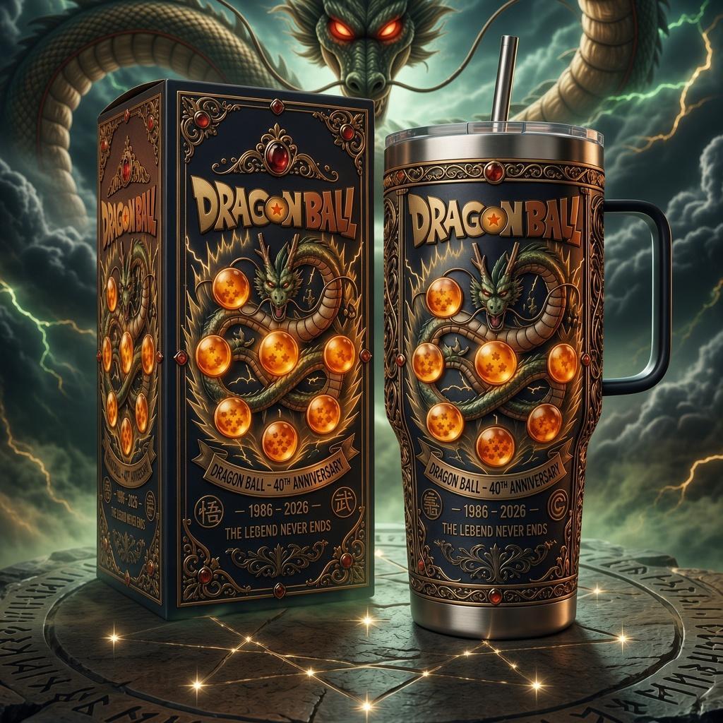 (Normal White Box) Tumbler 40oz - Shenron Dragon Ball 40th Anniversary 1986 2026
