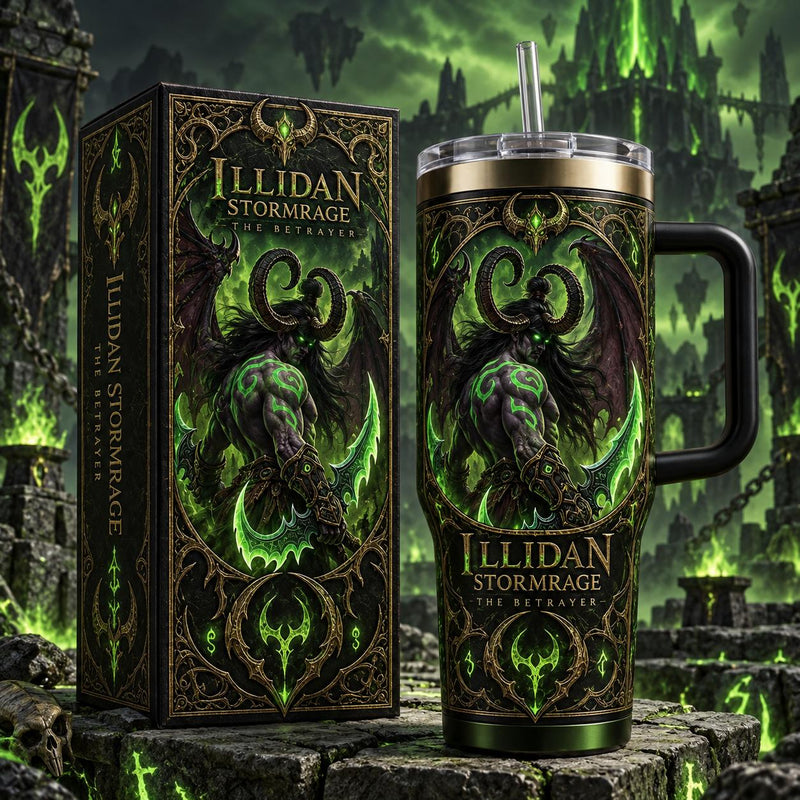 (Normal White Box) Tumbler 40oz - Illidan Stormrage World of warcraft
