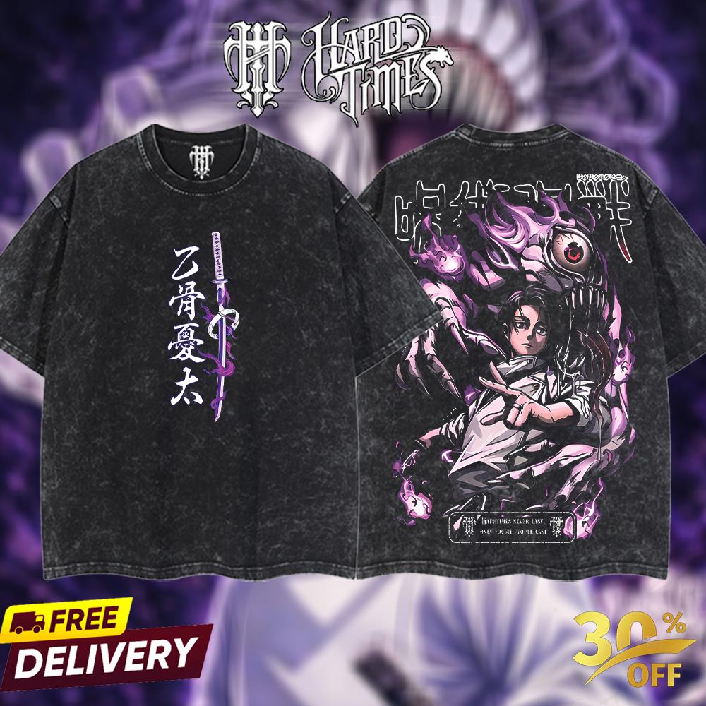 HardTimesClothing Yuta Okkotsu Jujutsu Kaisen season 3 2026 Retro Vintage Unisex Oversize Anime Manga Acid Washed Heavyweight Cotton T-shirt, Anime Merch, Gift For Anime Fan. Menswear Oversized