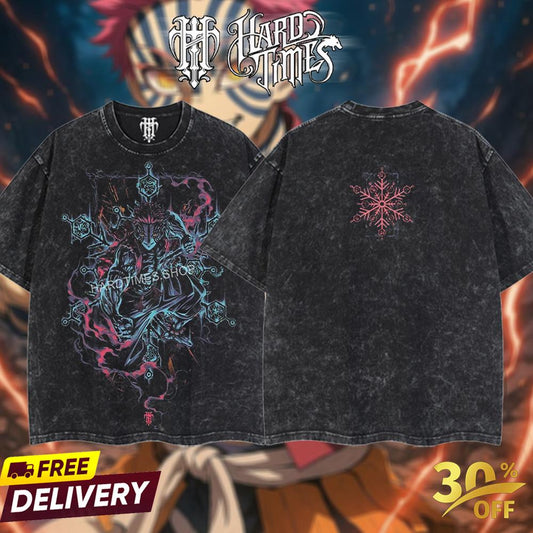 HardTimesClothing - Akaza DemonSlayer Infinite Castle Retro Edition Vintage Unisex Oversize Anime Manga Acid Washed Cotton T-shirt, graphic tee,anime merch fan, outfits men,boys merch