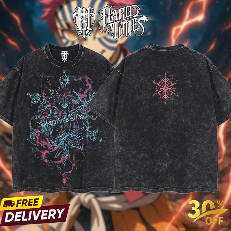 HardTimesClothing - Akaza DemonSlayer Infinite Castle Retro Edition Vintage Unisex Oversize Anime Manga Acid Washed Cotton T-shirt, graphic tee,anime merch fan, outfits men,boys merch