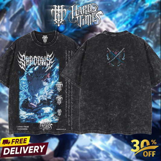 HardTimeClothing - Inosuke Demonslayer Retro Vintage Unisex Oversize Anime Manga Acid Washed Heavyweight Cotton T-shirt, Anime Merch, Gift For Anime Fan. Clothes Oversized