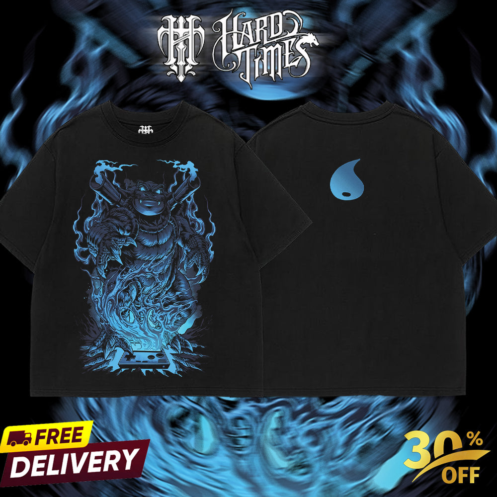 HardTimeClothing - Blastoise Pokemon Retro Vintage Unisex Oversize Anime Manga Acid Washed Heavyweight Cotton T-shirt, Anime Merch, Gift For Anime Fan. Clothes Oversized (Copy) (Copy)
