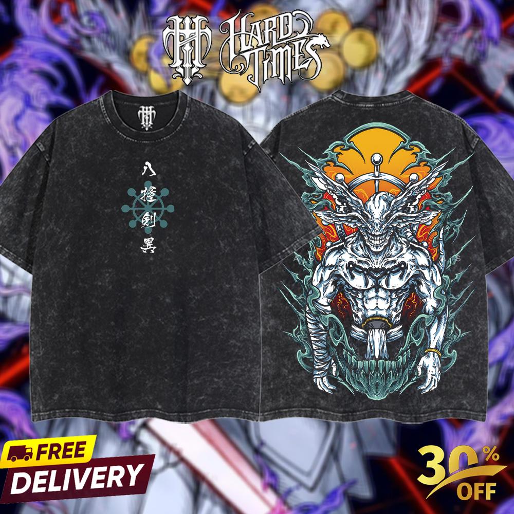 HardTimesClothing - "Mahoraga" Jujutsu Kaisen Retro Vintage Unisex Oversize Anime Manga Acid Washed Heavyweight Cotton T-shirt, Anime Merch, Gift For Anime Fan. Clothes Oversized