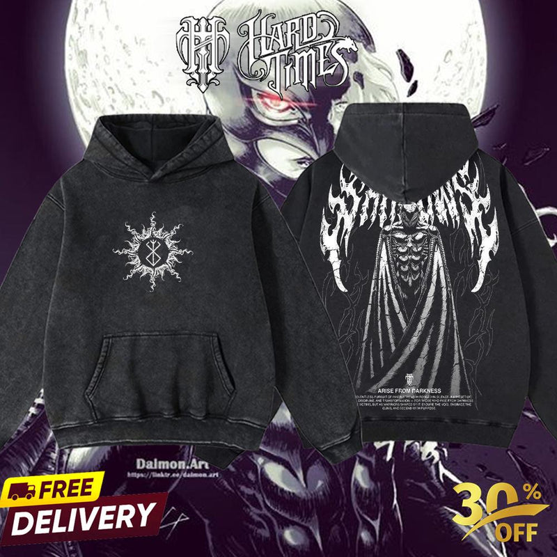 HardTimesClothing - Griffith Berserk Vintage Unisex Oversize Anime Manga Acid Washed Heavyweight Cotton T-shirt, graphic tee,anime merch fan, outfits men