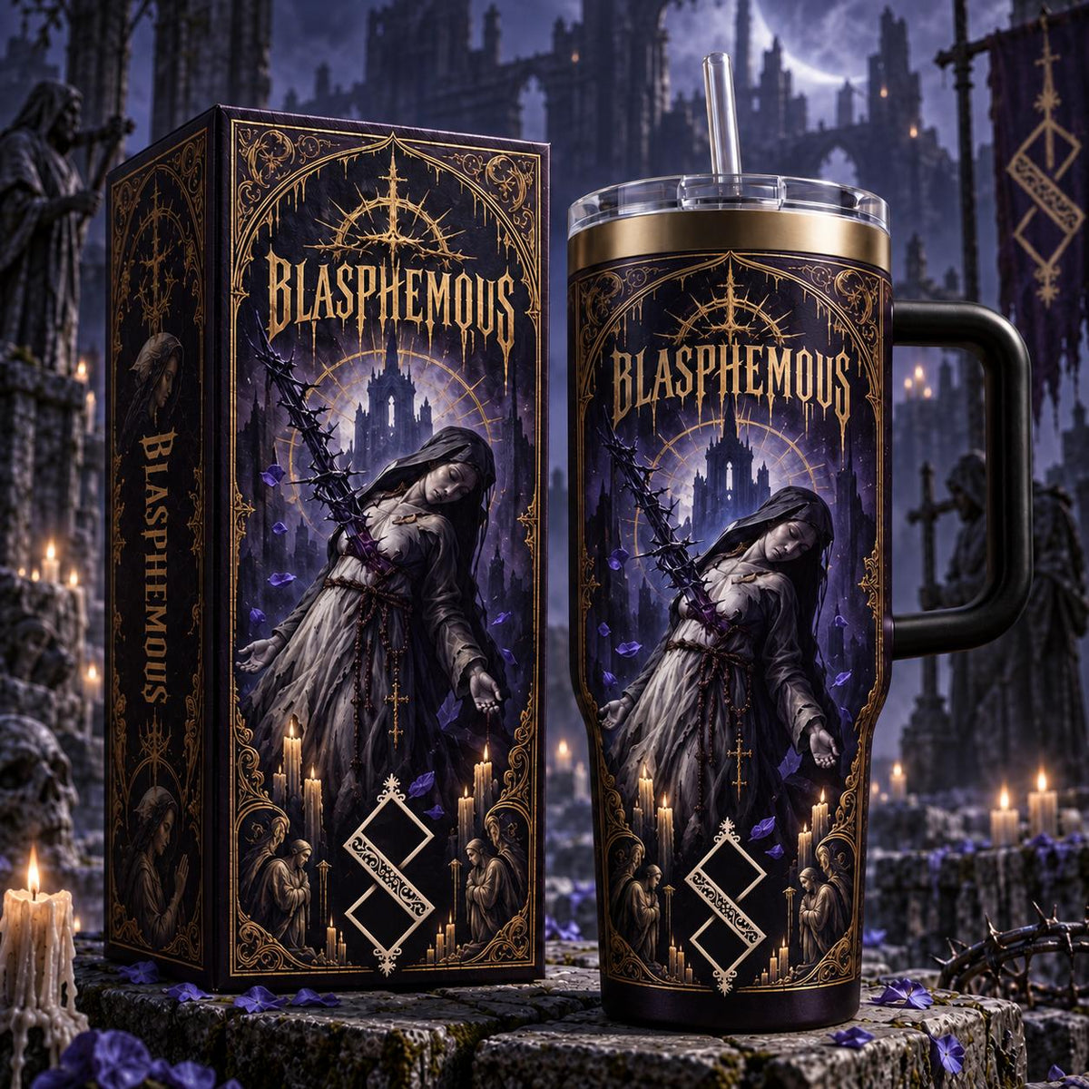 (Normal White Box) Tumbler 40oz - Blasphemous