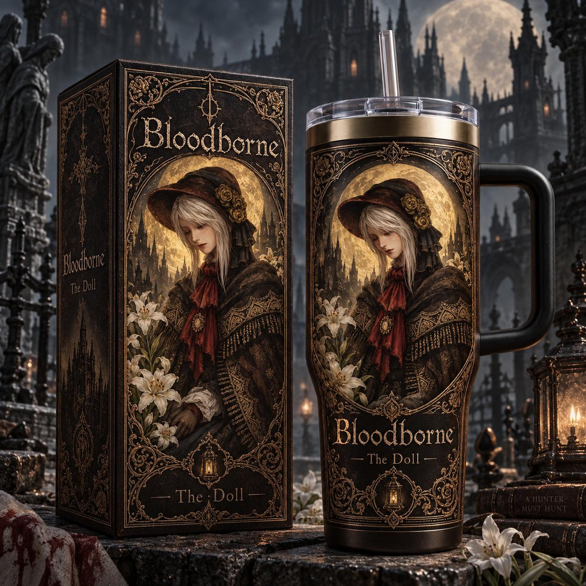 (Normal White Box) Tumbler 40oz - The Doll Bloodborne