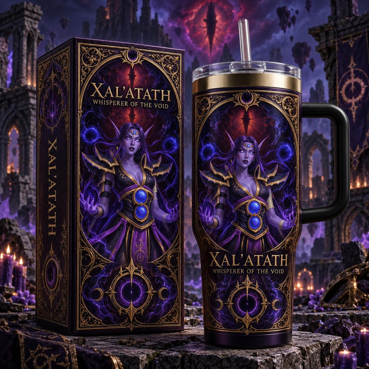 (Normal White Box) Tumbler 40oz - Xal'atath World of warcraft
