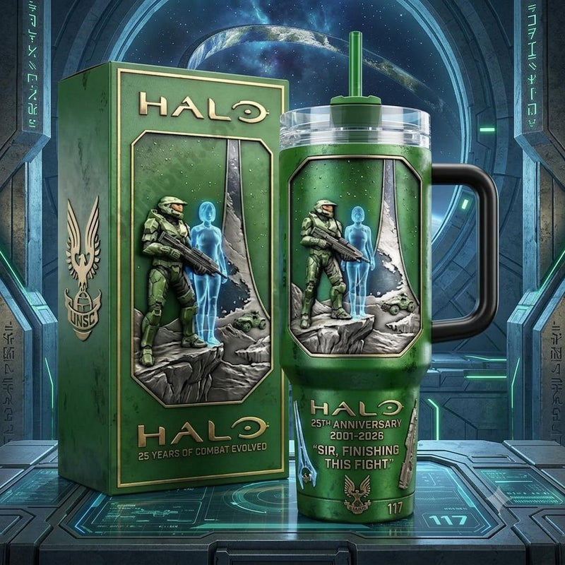 (Normal White Box) Tumbler 40oz - Halo 25th Anniversary Master Chief