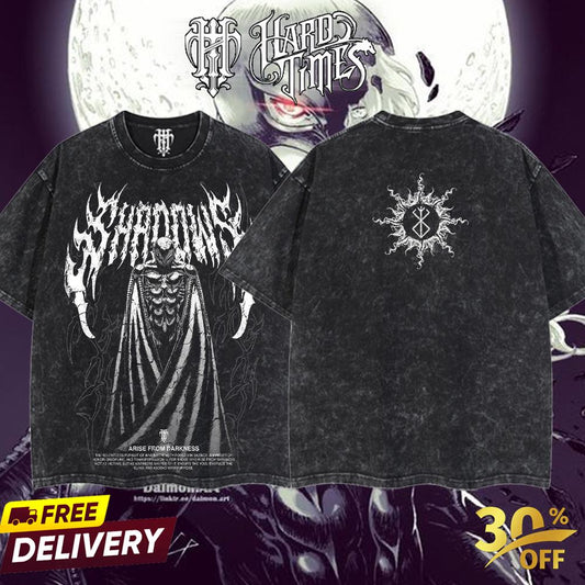 HardTimesClothing - Griffith Berserk Vintage Unisex Oversize Anime Manga Acid Washed Heavyweight Cotton T-shirt, graphic tee,anime merch fan, outfits men