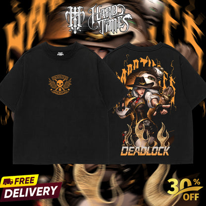 HardTimesClothing - Ashe Deadlock Gang Overwatch, Blizzard Collection Game Oversized Washed Tee Acid Washed Lightweight TSHIRT, Gift for him her Clothes Cotton