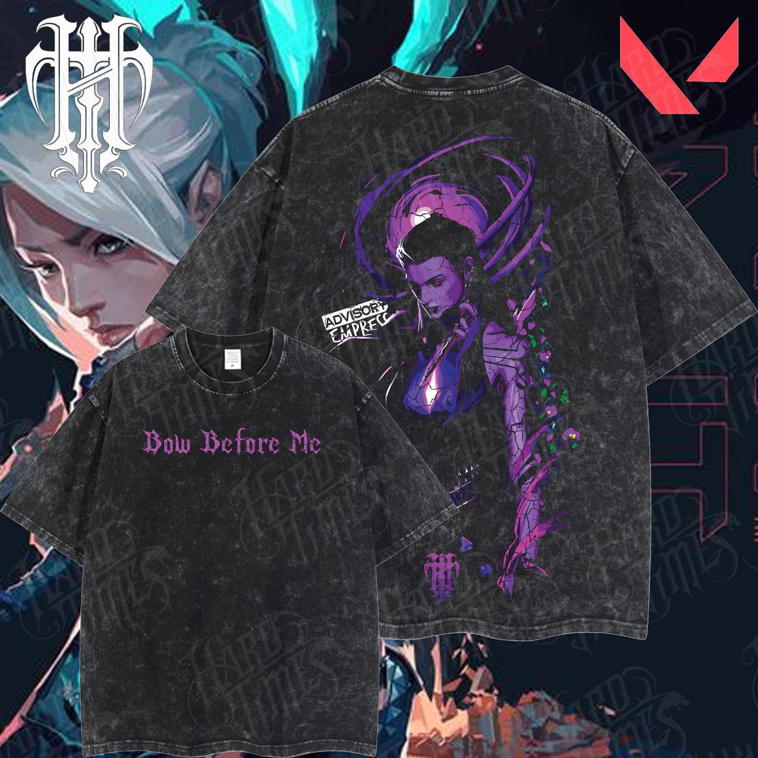 HardTimesClothing Reyna Valorant Retro Edition Vintage Unisex Oversize Anime Manga Acid Washed Cotton T-shirt Graphic Tee Anime Merch Fan Outfits Men Boys Merch Classic Look Modern Twist (Copy) (Copy)