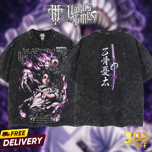 HardTimesClothing Yuta Okkotsu Jujutsu Kaisen season 3 2026 Retro Vintage Unisex Oversize Anime Manga Acid Washed Heavyweight Cotton T-shirt, Anime Merch, Gift For Anime Fan. Menswear Oversized