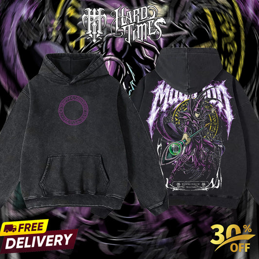 HardTimeClothing - Dark Magician YugiOh Vintage Unisex Oversize Anime Manga Washed Heavyweight Cotton T-shirt, Gift For Anime Fan