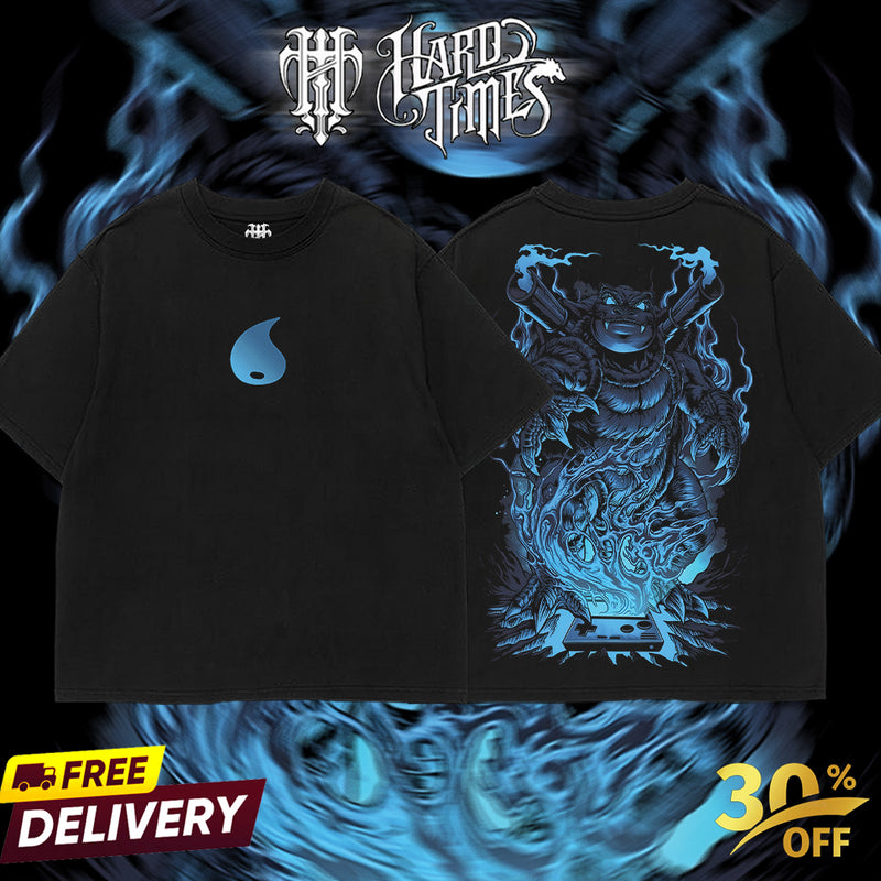 HardTimeClothing - Blastoise Pokemon Retro Vintage Unisex Oversize Anime Manga Acid Washed Heavyweight Cotton T-shirt, Anime Merch, Gift For Anime Fan. Clothes Oversized (Copy) (Copy)