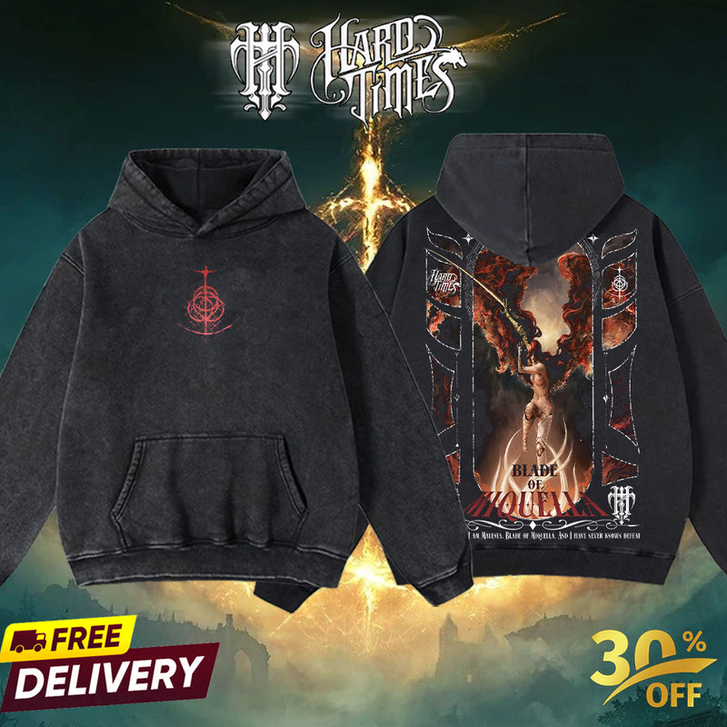 HardTimesClothing - Malenia Blade Of Miquella Elden Ring Boss 5.11 Retro Limited Vintage , From Software Collection Game Oversized Washed Tee Acid Washed Lightweight TSHIRT, Gift for him her Clothes Cotton