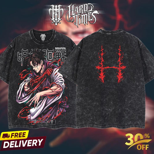 HardTimesClothing Choso 15.1 Jujutsu Kaisen season 3 2026 Retro Vintage Unisex Oversize Anime Manga Acid Washed Heavyweight Cotton T-shirt, Anime Merch, Gift For Anime Fan. Menswear Oversized