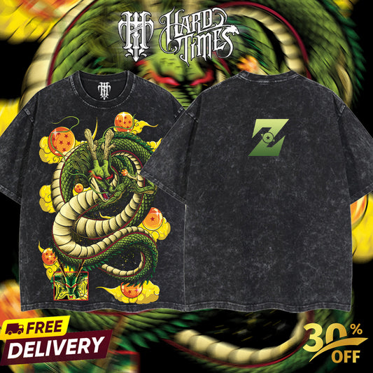 HardTimesClothing Shenron Dragonball Retro Vintage Unisex Oversize Anime Manga Acid Washed Heavyweight Cotton T-shirt, Anime Merch, Gift For Anime Fan. Menswear Oversized. (Copy) (Copy)