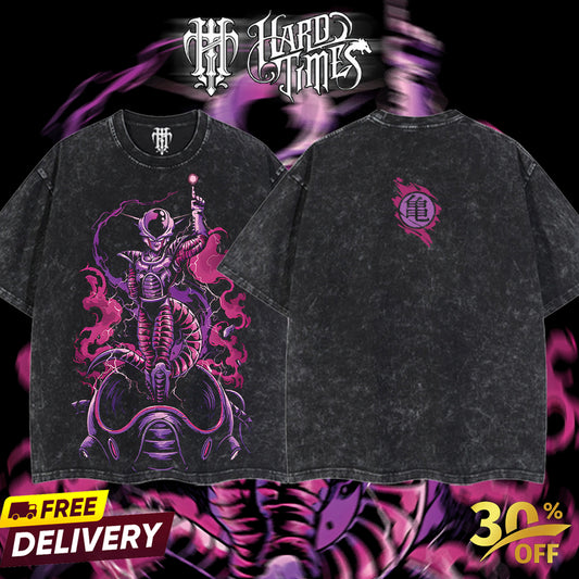 HardTimesClothing Frieza Dragonball Retro Vintage Unisex Oversize Anime Manga Acid Washed Heavyweight Cotton T-shirt, Anime Merch, Gift For Anime Fan. Menswear Oversized. (Copy) (Copy) (Copy)
