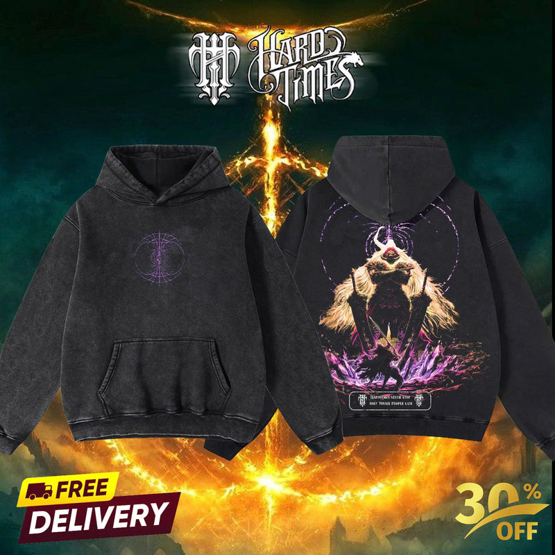 HardTimeClothing - Radahn Elden Ring Boss Retro Vintage Unisex Oversize Anime Manga Game Acid Washed Heavyweight Cotton T-shirt, Anime Merch, Gift For Anime Fan. Clothes Oversized