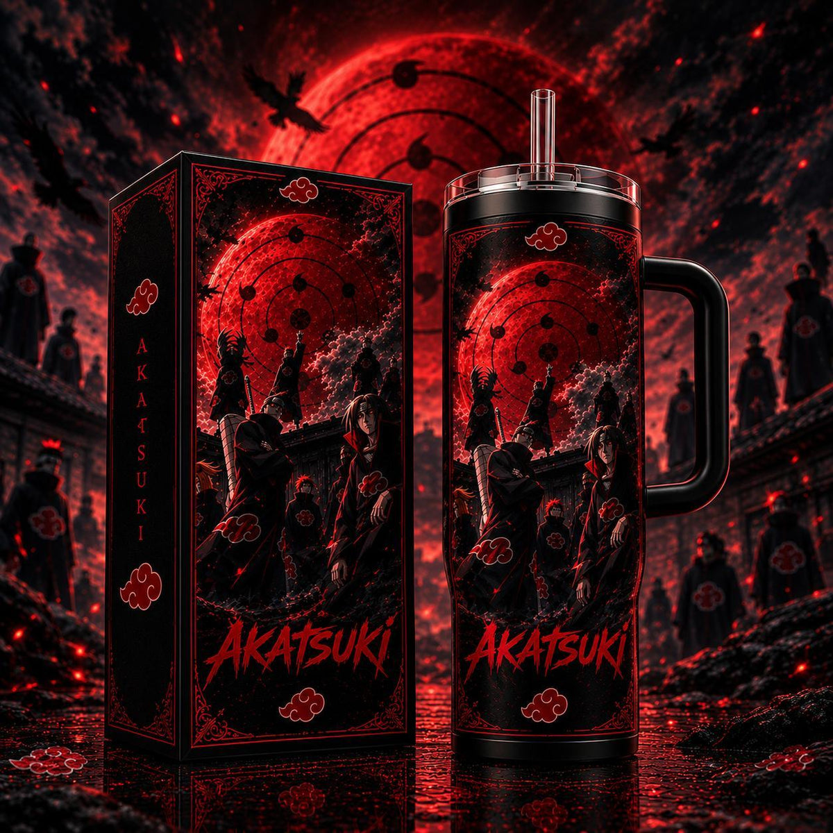 (Normal White Box) Tumbler 40oz - Akatsuki Anime