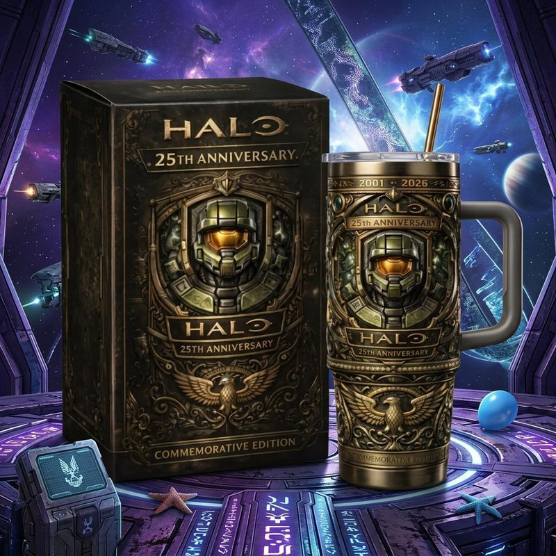 (Normal White Box) Tumbler 40oz - Halo 25th Anniversary Master Chief