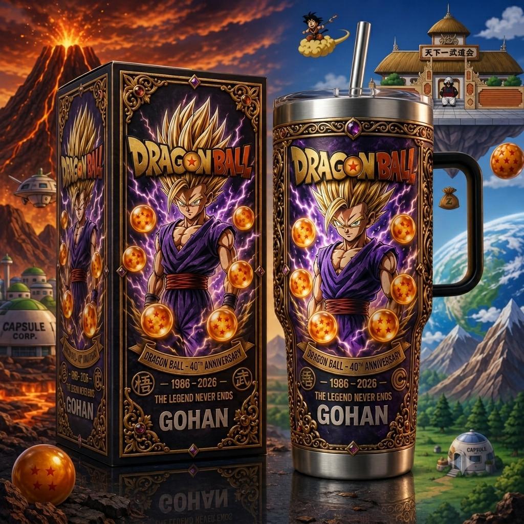 (Normal White Box) Tumbler 40oz - Gohan Dragon ball