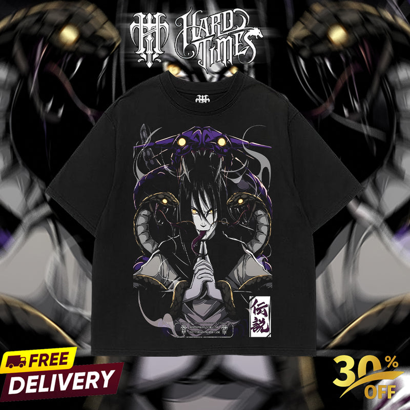 HardTimesClothing - Orochimaru Sannin Naruto Anime Limited Edition Death Reaper Seal Double Printed Oversize Lightweight Acid Washed Hoodie, graphic hoodies men streetwear (Copy) (Copy)
