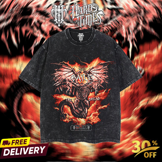 HardTimesClothing Retro Limited Vintage Bayle The Dread Elden Ring Boss, From Software Collection Game Oversized Washed Tee Acid Washed Lightweight TSHIRT, Gift for him her Clothes Cotton (Copy)