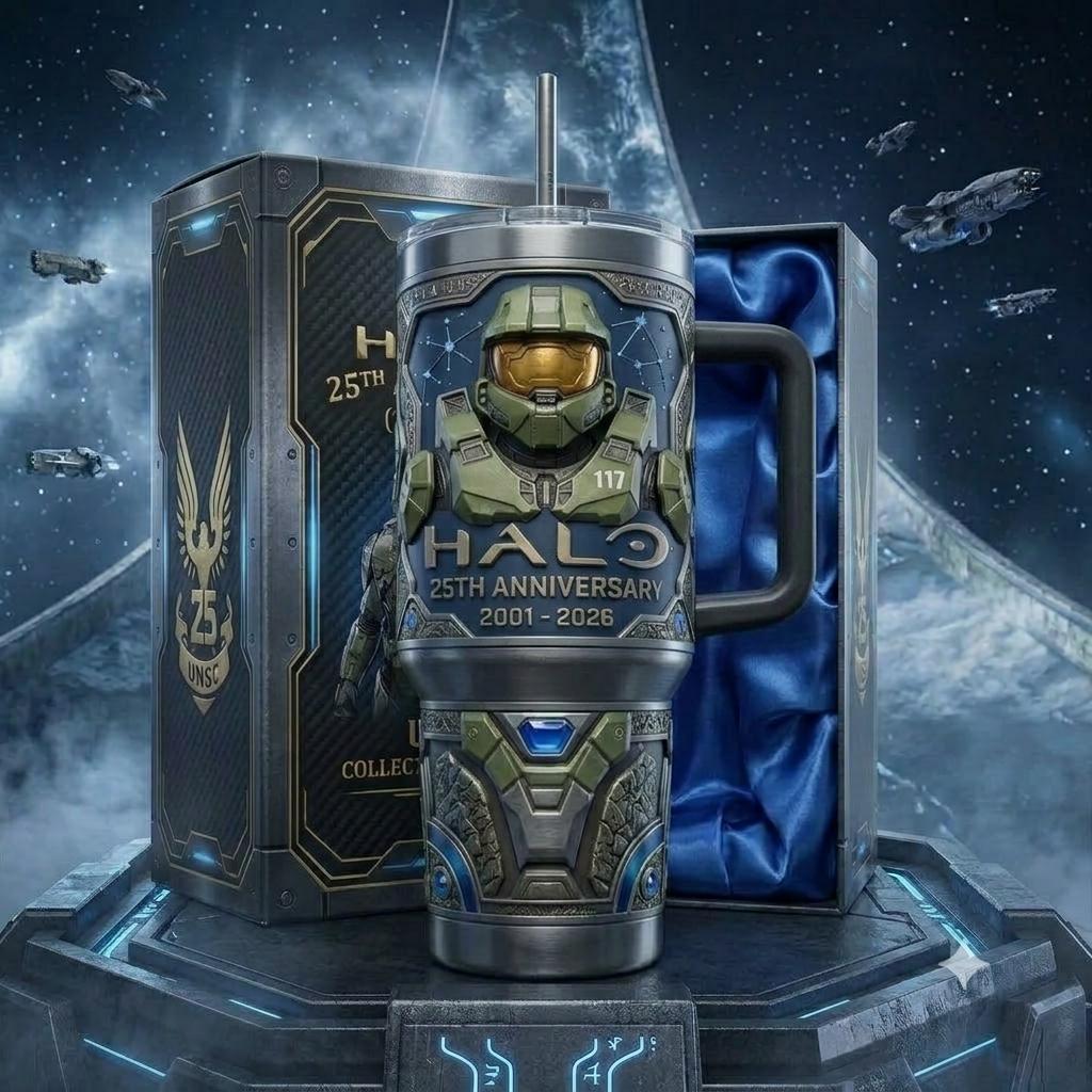 (Normal White Box) Tumbler 40oz - Halo 25th Anniversary (2001-2026) Master Chief