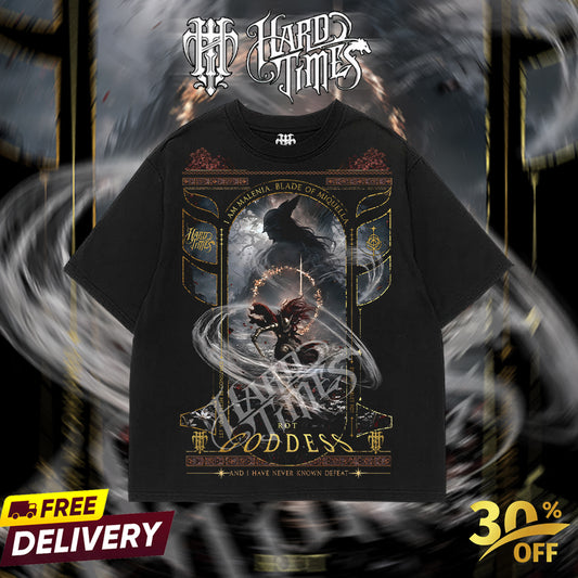 HardTimesClothing - Malenia 9/6 Elden Ring Boss Retro Limited Vintage , From Software Collection Game Oversized Washed Tee Acid Washed Lightweight TSHIRT, Gift for him her Clothes Cotton (Copy)