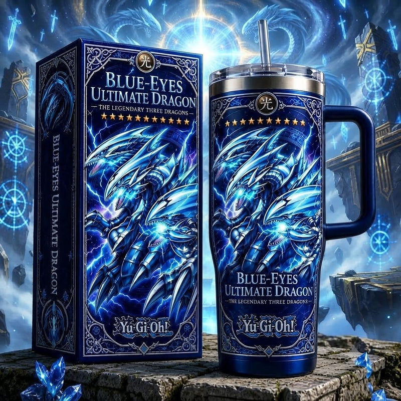 (Normal White Box) Tumbler 40oz - Blue-Eyes Ultimate Dragon Yu-Gi-Oh!