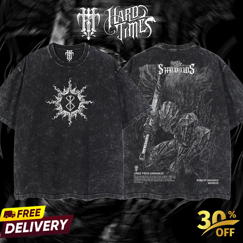 Hardtimesclothing - Guts berserk Retro Edition Vintage Unisex Oversize Anime Manga Acid Washed Cotton T-shirt, graphic tee,anime merch fan, outfits men,boys merch